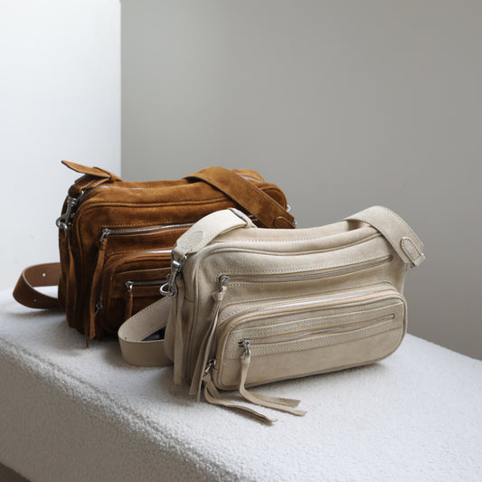 Women's & Men's & Frosted Cowhide Pocket Large Crossbody Bags