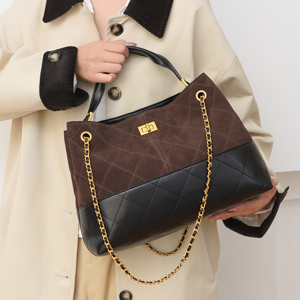 Light Luxury Contrast Color Design Chain Handbags