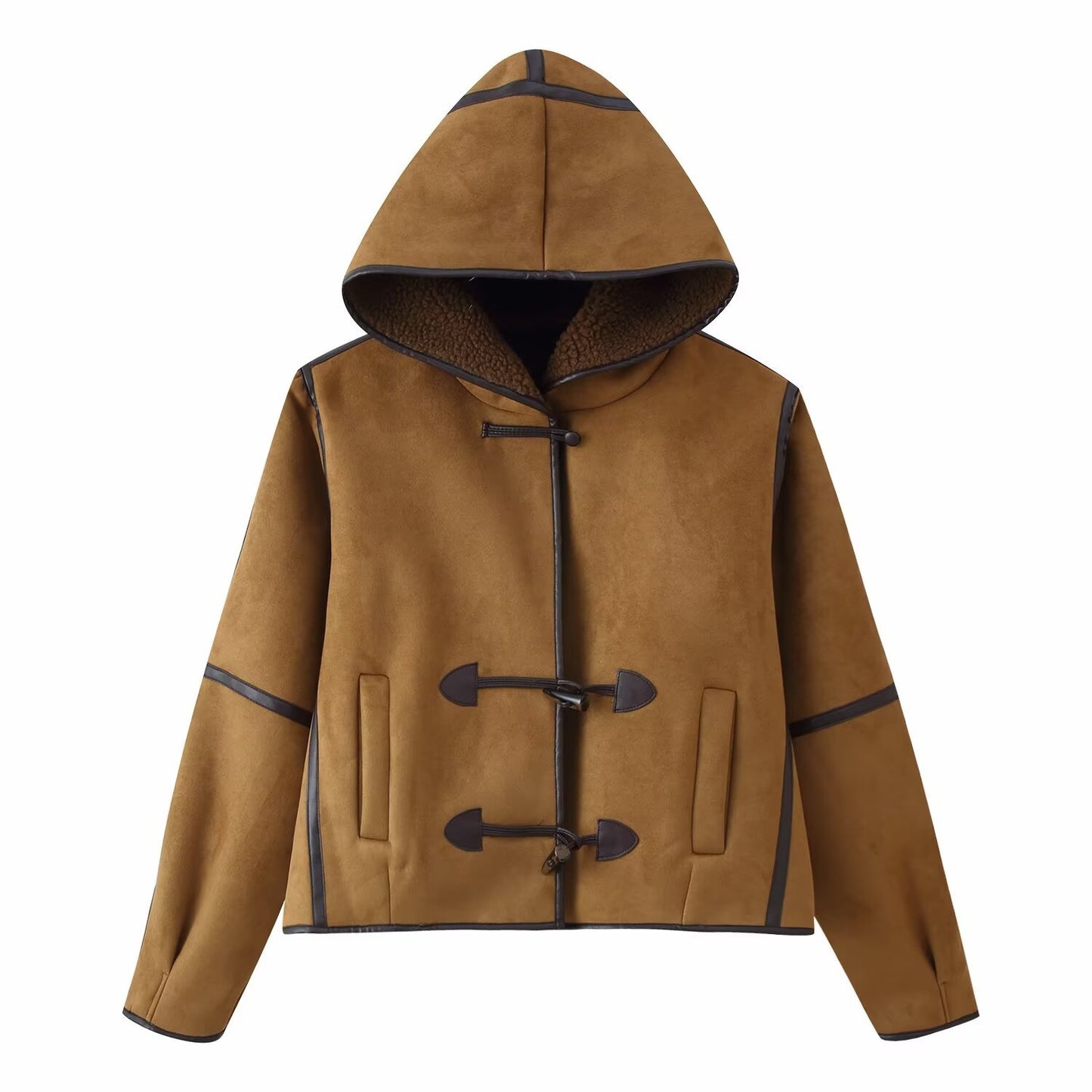 Women's Fashion Casual Profile Loose Hooded Fur Coats