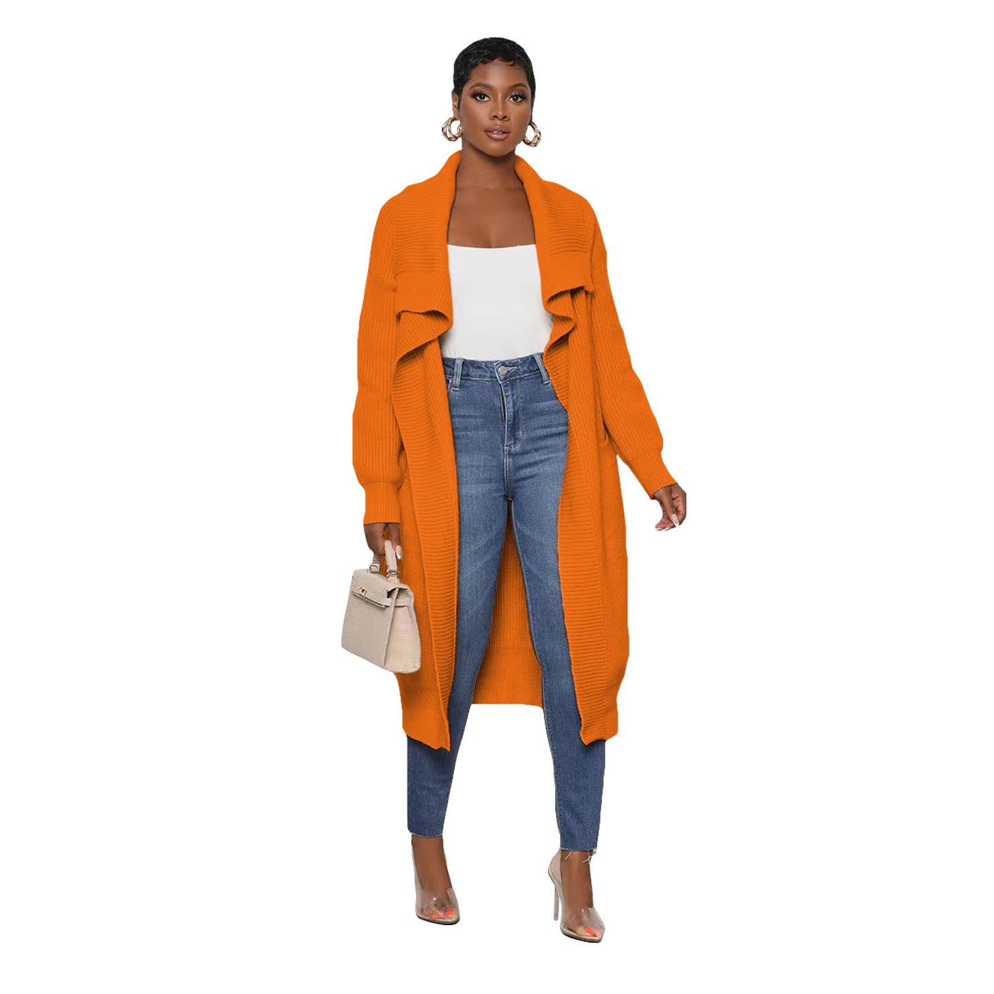 Women's Casual Solid Color Long Knitted Sweaters