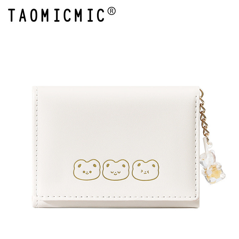 Women's Large Capacity Multiple Slots Simple Short Cartoon Purses