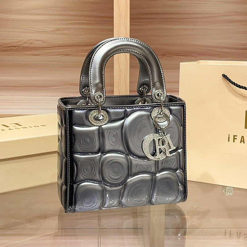 Women's High-grade Patent Leather Portable Diana Fashion Crossbody Bags