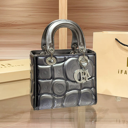 Women's High-grade Patent Leather Portable Diana Fashion Crossbody Bags