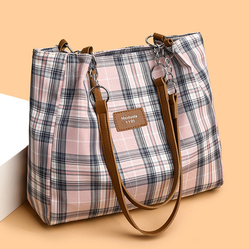 Fashion Simple Large Capacity Contrast Color Tote Bags