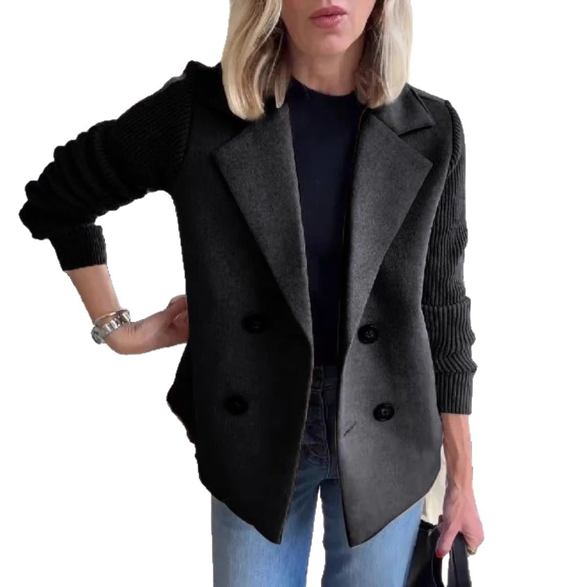 Popular Women's Spring Collar Casual Woolen Tops