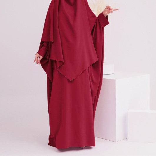 Swing Solid Color Batwing Sleeve Robe Dresses