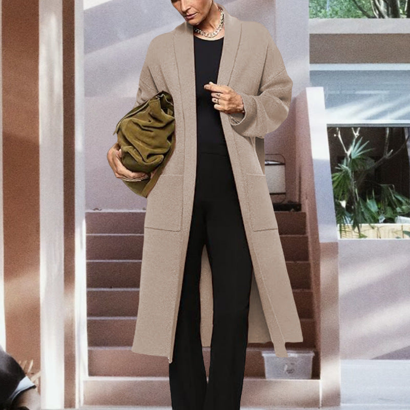 Women's Loose Large Mid-length Pocket For Knitwear