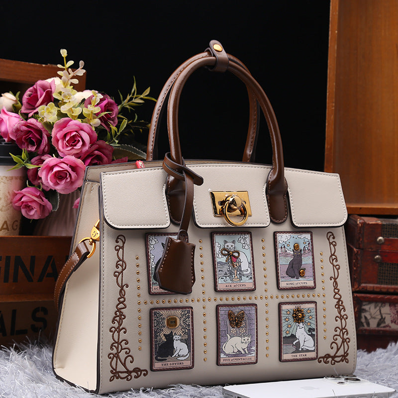 Premium Light Luxury Embroidery Cartoon Cat Handbags