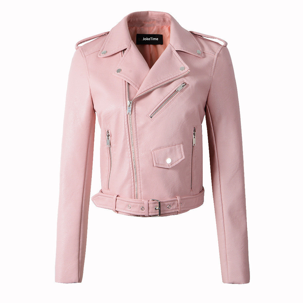 Women's Leather Korean Slim Fit Lady Fashion Jackets