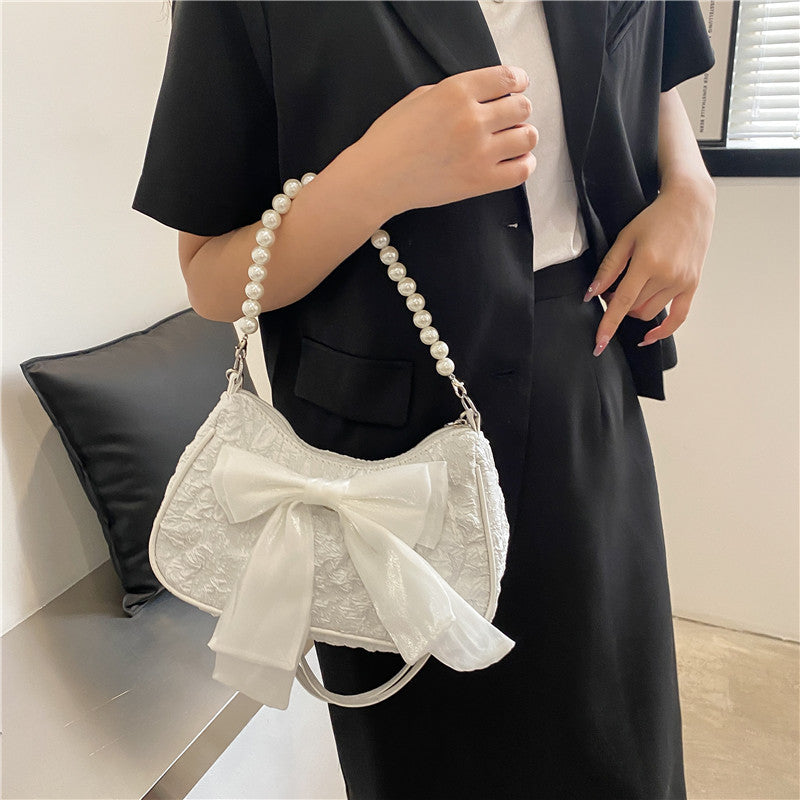 Women's Popular Niche Bow Summer Fashion Pearl Bags