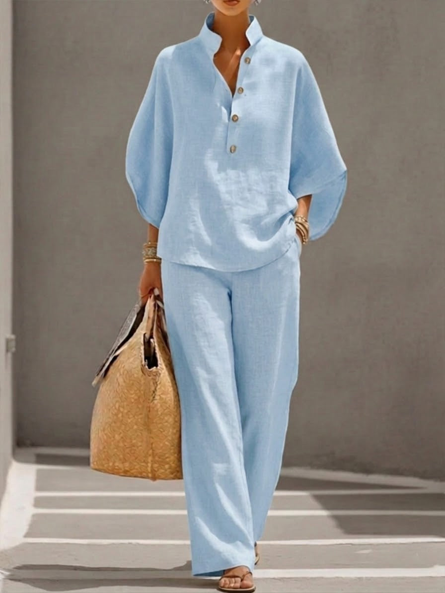 Women's Shirt Outfit Button Loose Comfort Suits