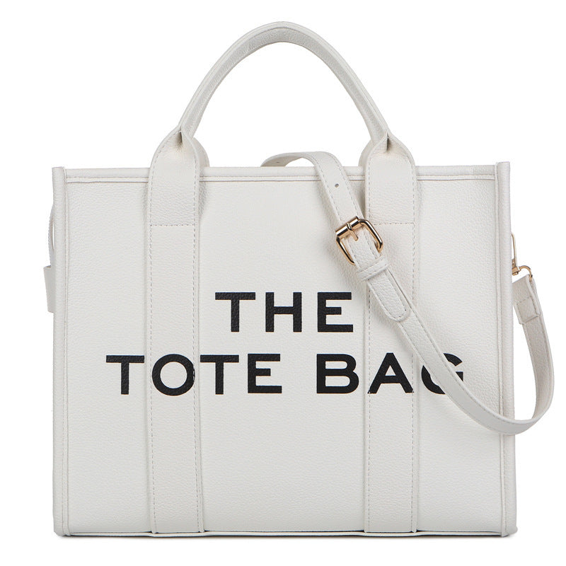 Women's Trendy Solid Color Letter Large Capacity Shoulder Bags