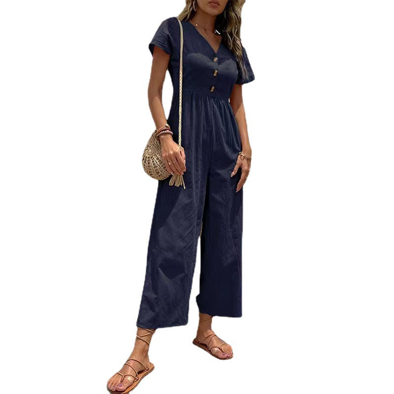Women's Leisure Commute Cropped Summer Wide Leg Pants