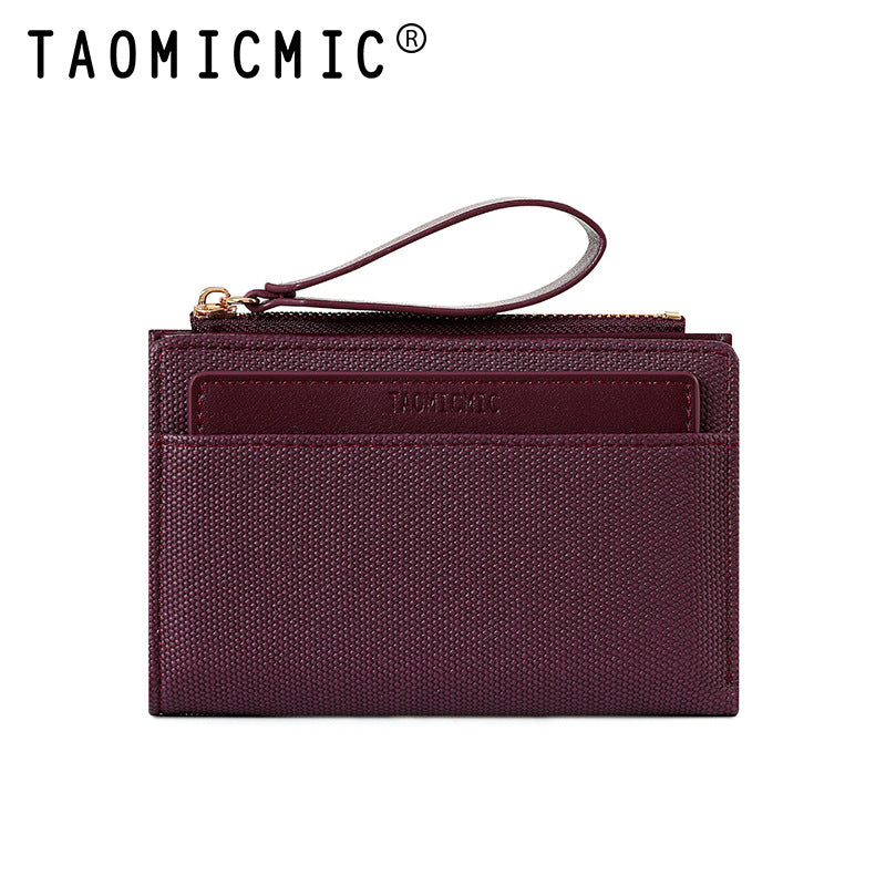 Women's Short Pocket Money Multiple Slots Canvas Pattern Ladies Wallets