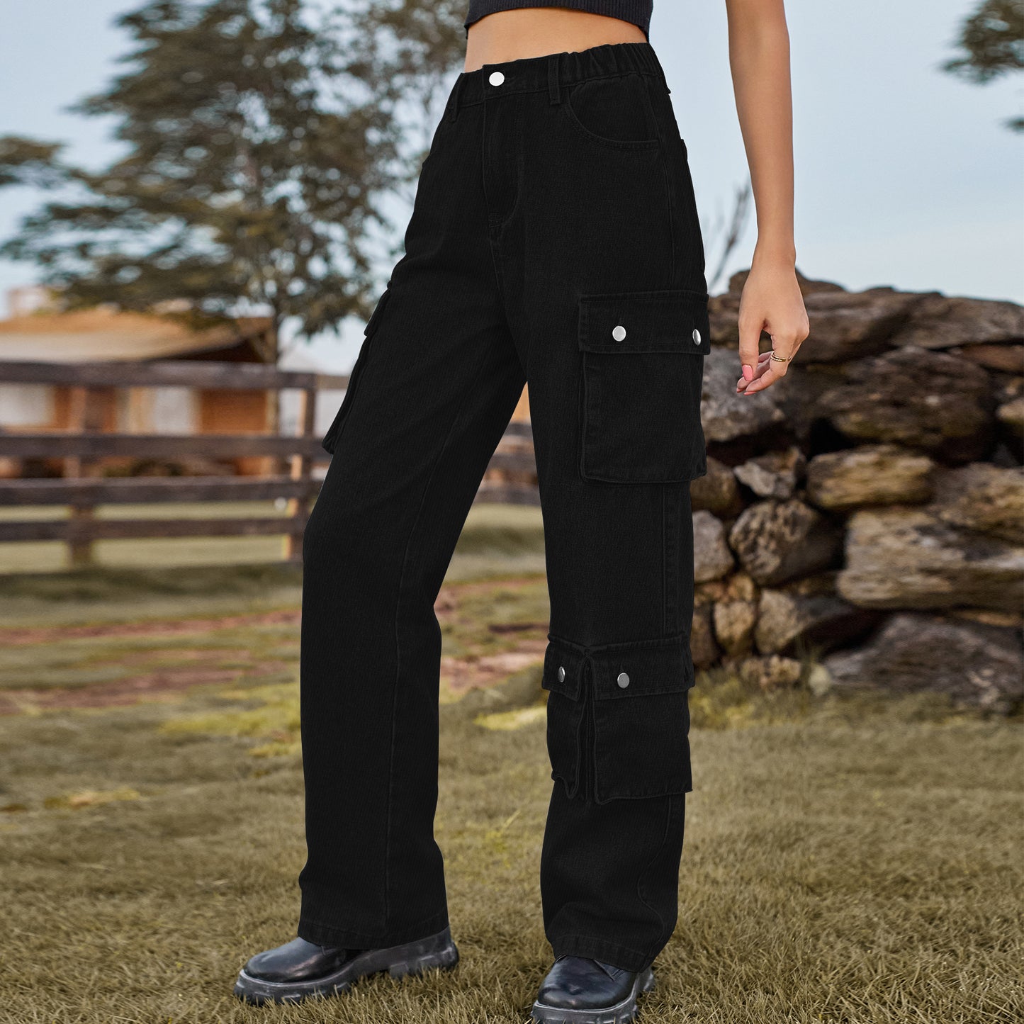 Women's Denim Washed Design Overalls Trousers Casual Women's Jeans