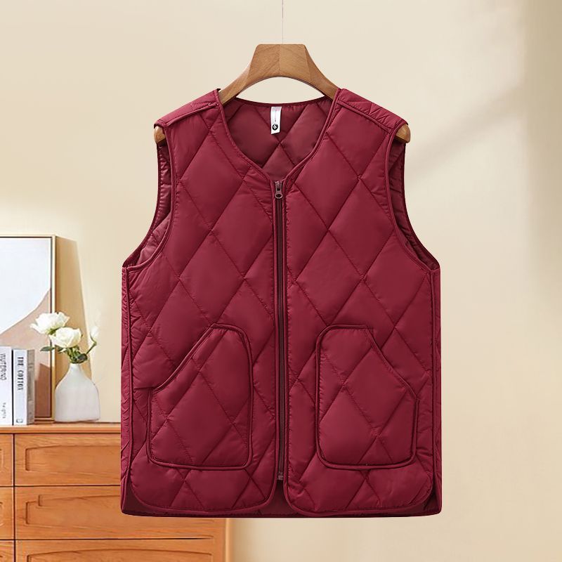 Women's Western Style Cotton Loose Warm Liner Lightweight Bottoming Waistcoat Vests