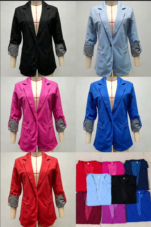 Beautiful Classy Fashion Stitching Lapel Graceful Small Suit