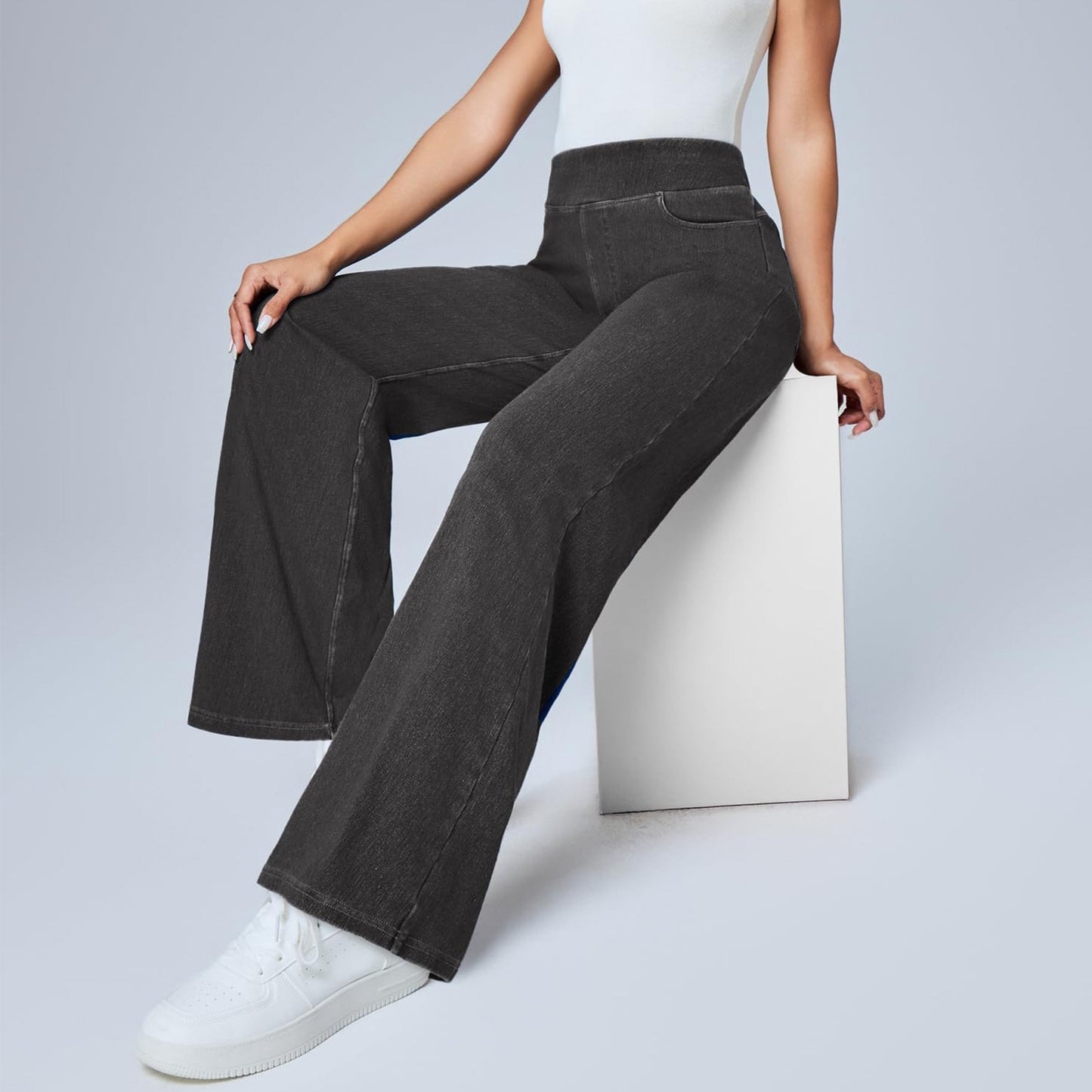 Women's Leg High Waist Slimming Baggy Straight Jeans