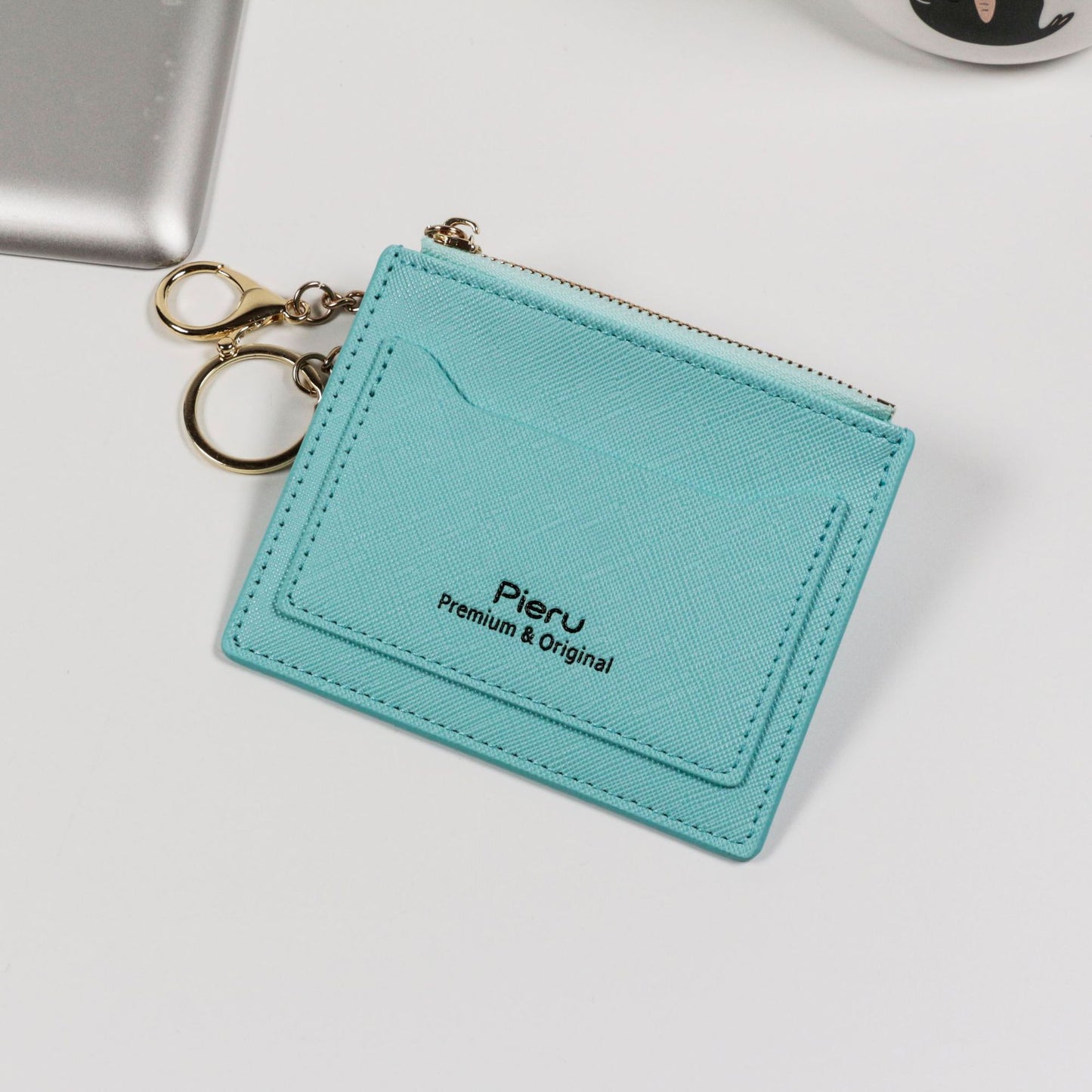 Korean Style Candy Color Simple Zipper Card Holder