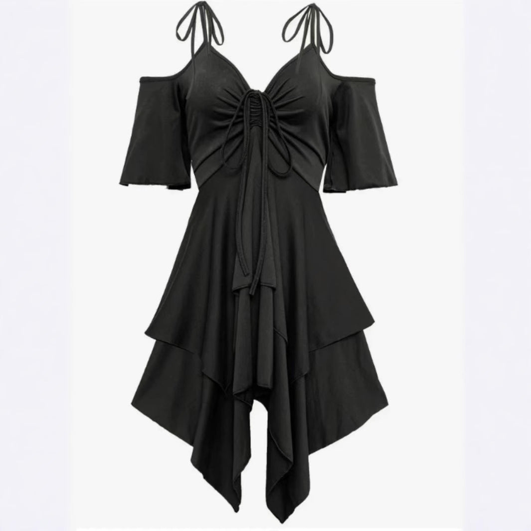 Women's Street Hipster Cold Shoulder Sleeve Casual Dress