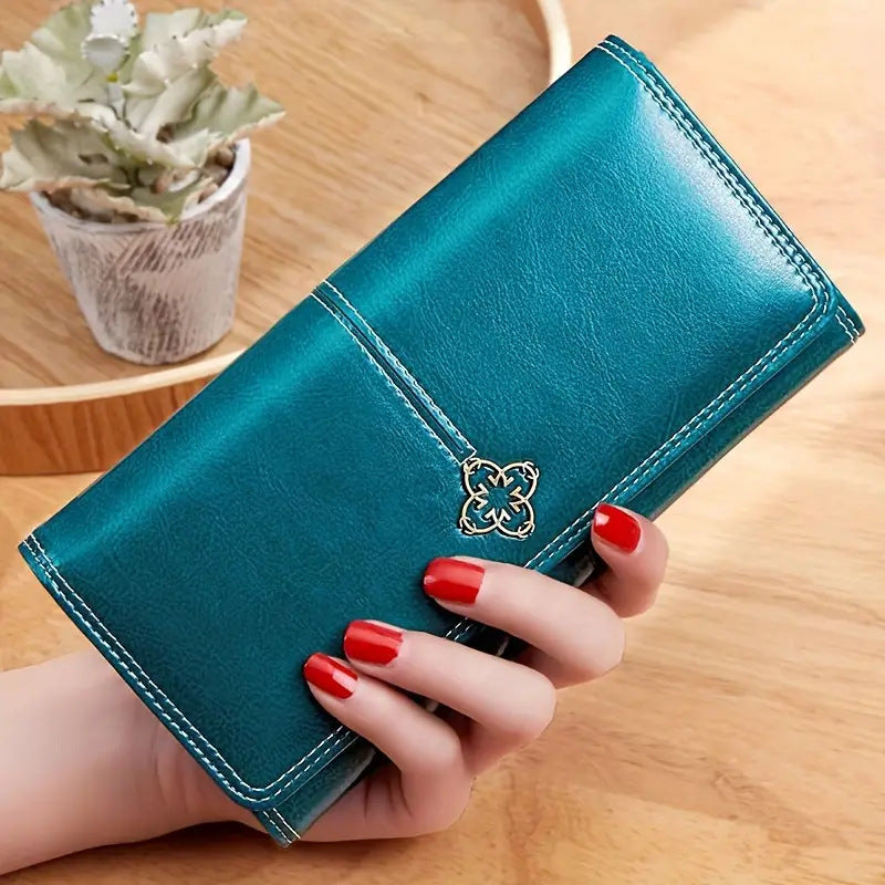 Long Retro Large Capacity Zipper Clutch Function Multi Ladies Wallets