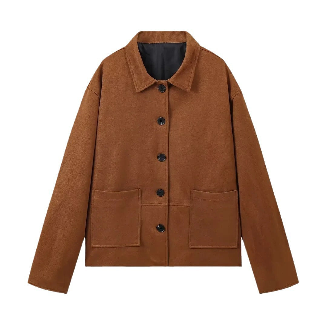 Women's Retro Lapels Long Sleeve Button Jackets