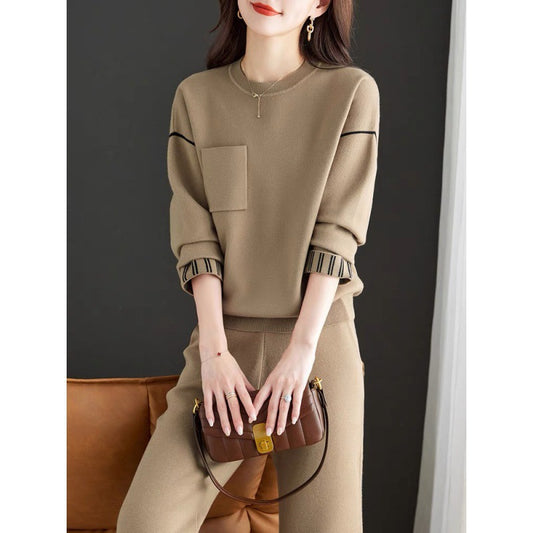 Women's Hiding Fat Autumn Fashion Two-piece High-grade Suits