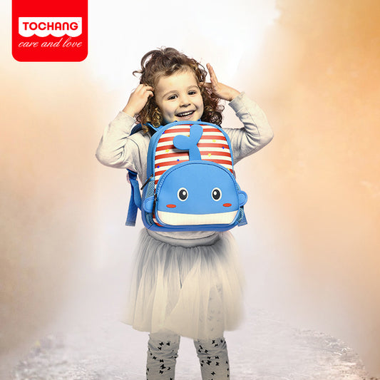 Children's Cartoon Animal Neoprene Striped Water-repellent Lion Kindergarten School Bags