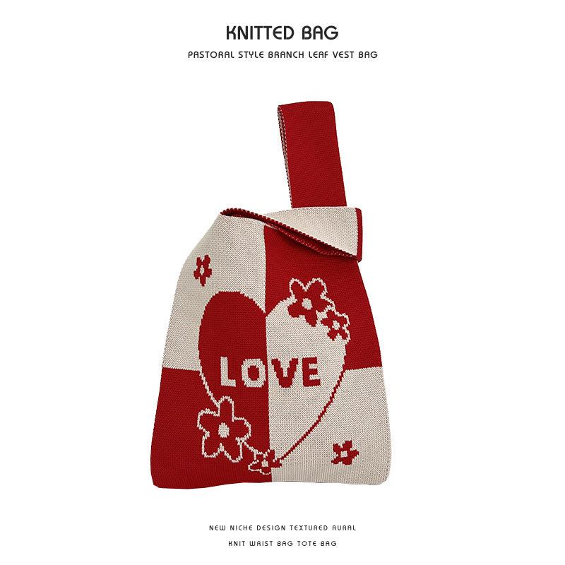 Women's Knitted Vest Versatile Large Capacity Commuter Handbags