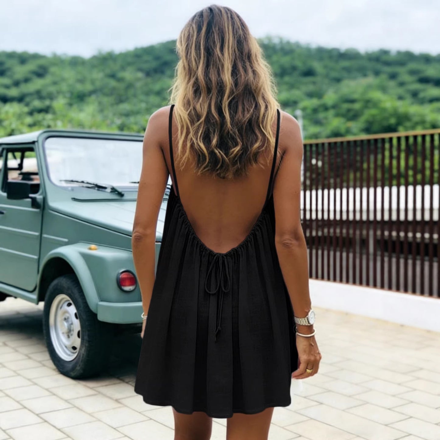 Women's Strap Backless Loose Summer Casual Fashion Dress