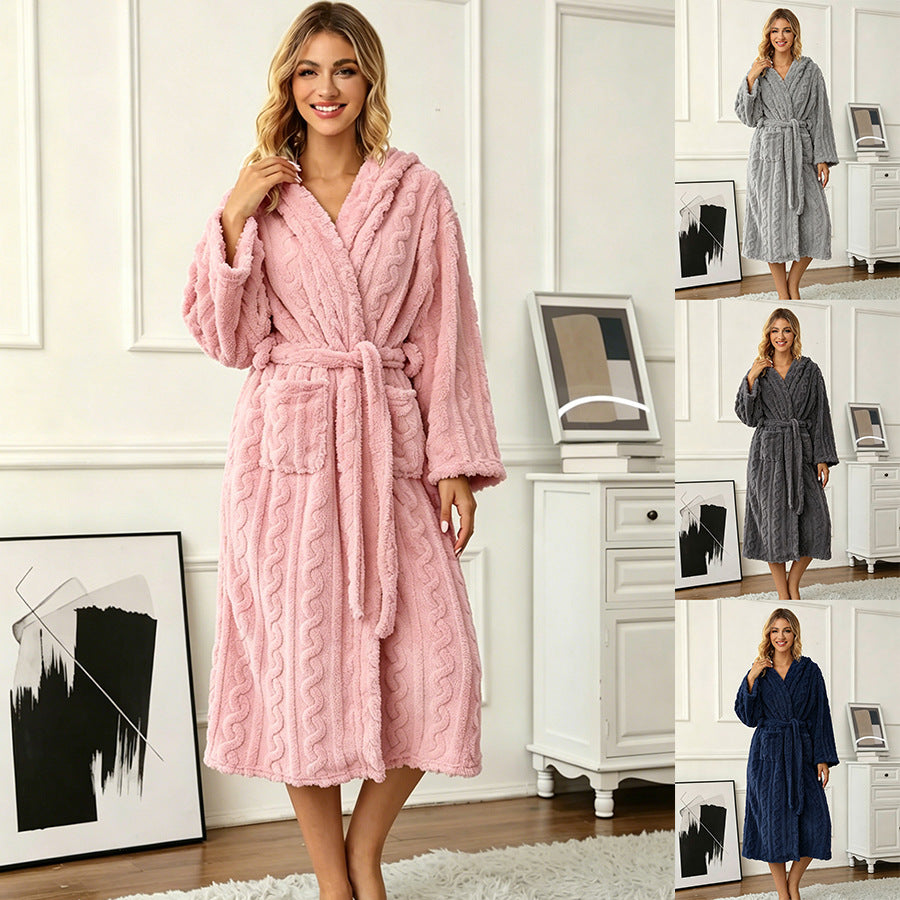 Women's Warm Thickened Jacquard Long Sleeve Pajamas Women's Sweater, Sweater