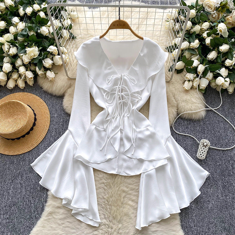 Women's Shirt Autumn Lapel Design High-grade Temperament Adult Blouses