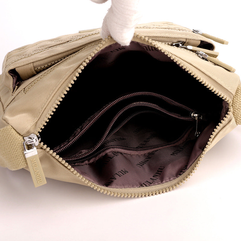 Women's Nylon Fashion Embroidered Large Capacity Multilayer Crossbody Bags