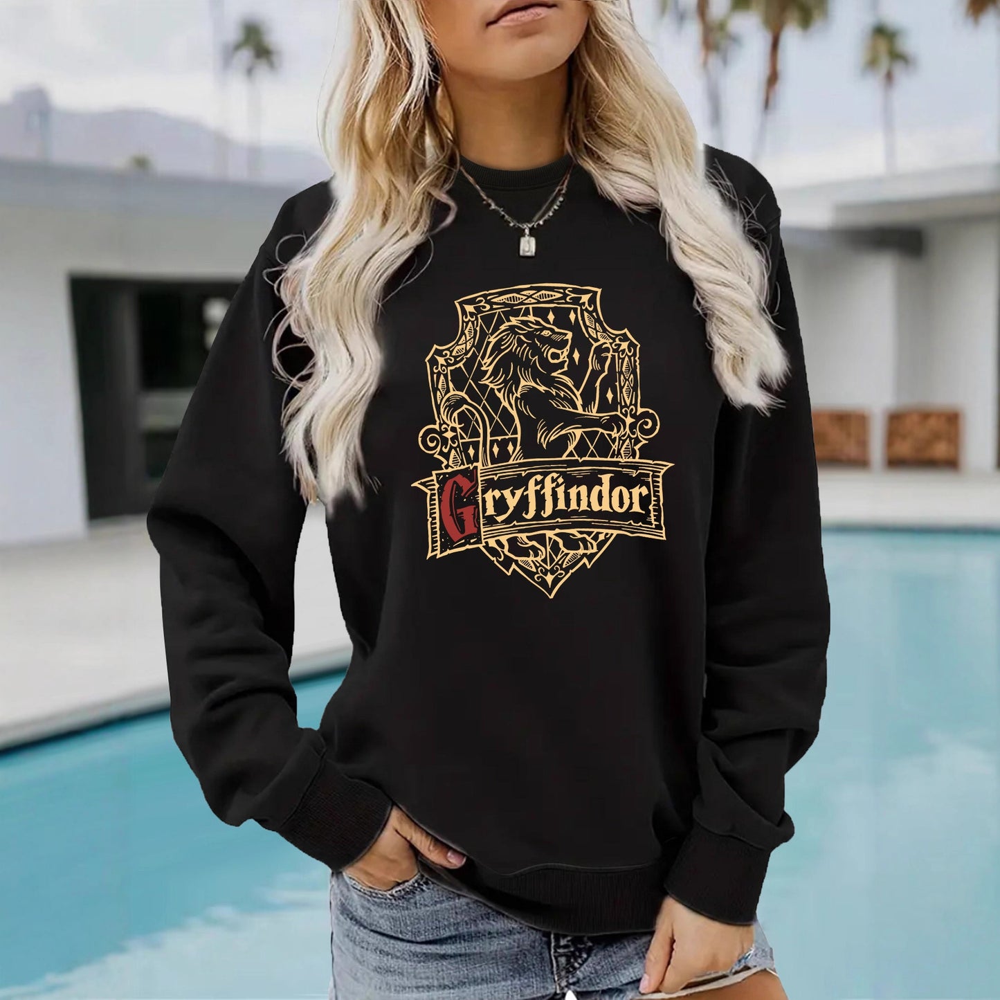 Women's Long Sleeve Shirt Printed Loose Design Sweaters