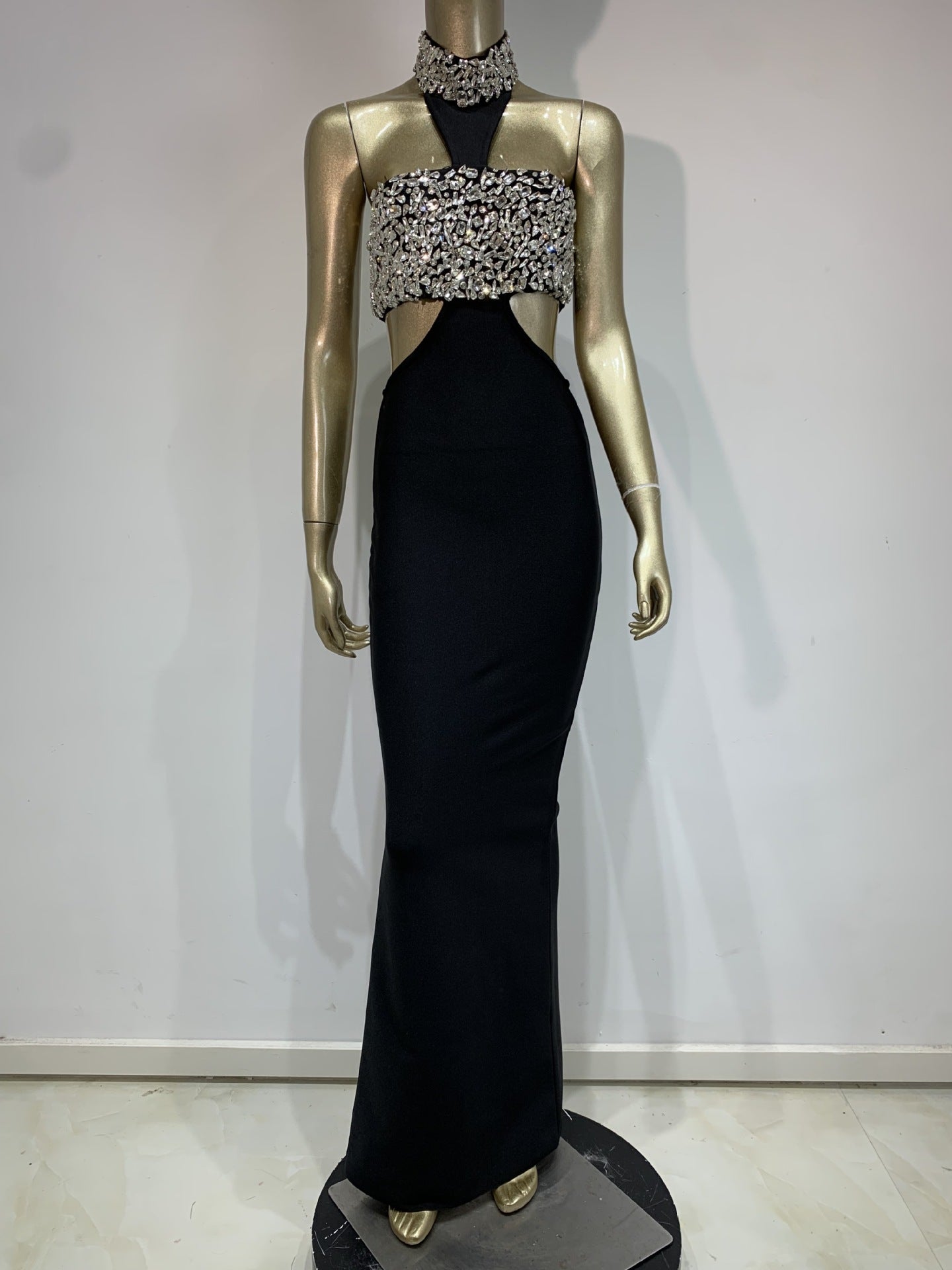 Rhinestone Bandage One-piece Dress Birthday Banquet Dresses