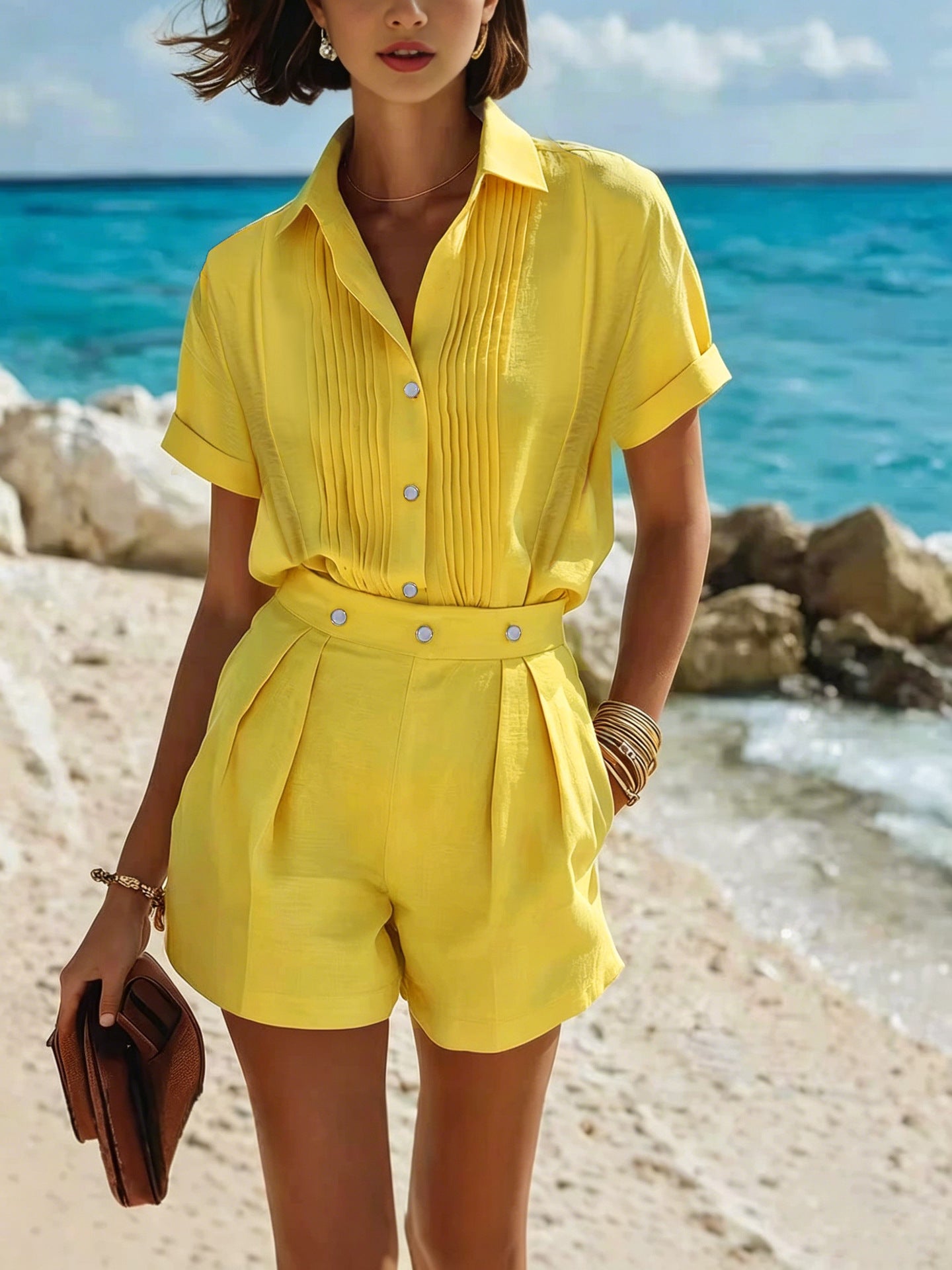 Women's Style Linen Sleeve Shirt Temperament Commute Fashion Casual Suit