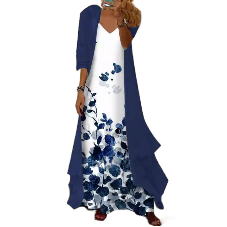 Women's Inner Dress Two-piece Floral Print Dresses