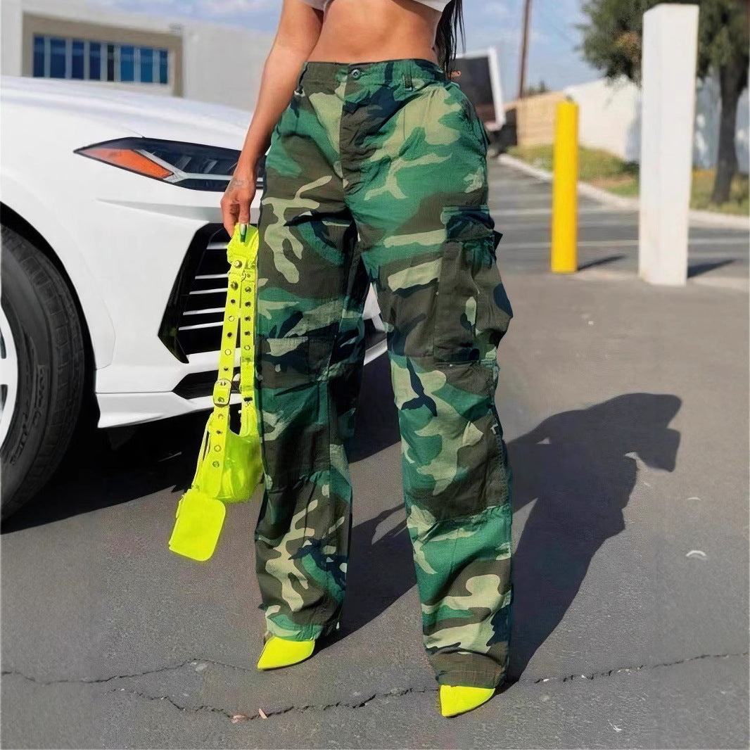 Women's Camouflage Cargo American Fashion Loose Casual Clothing