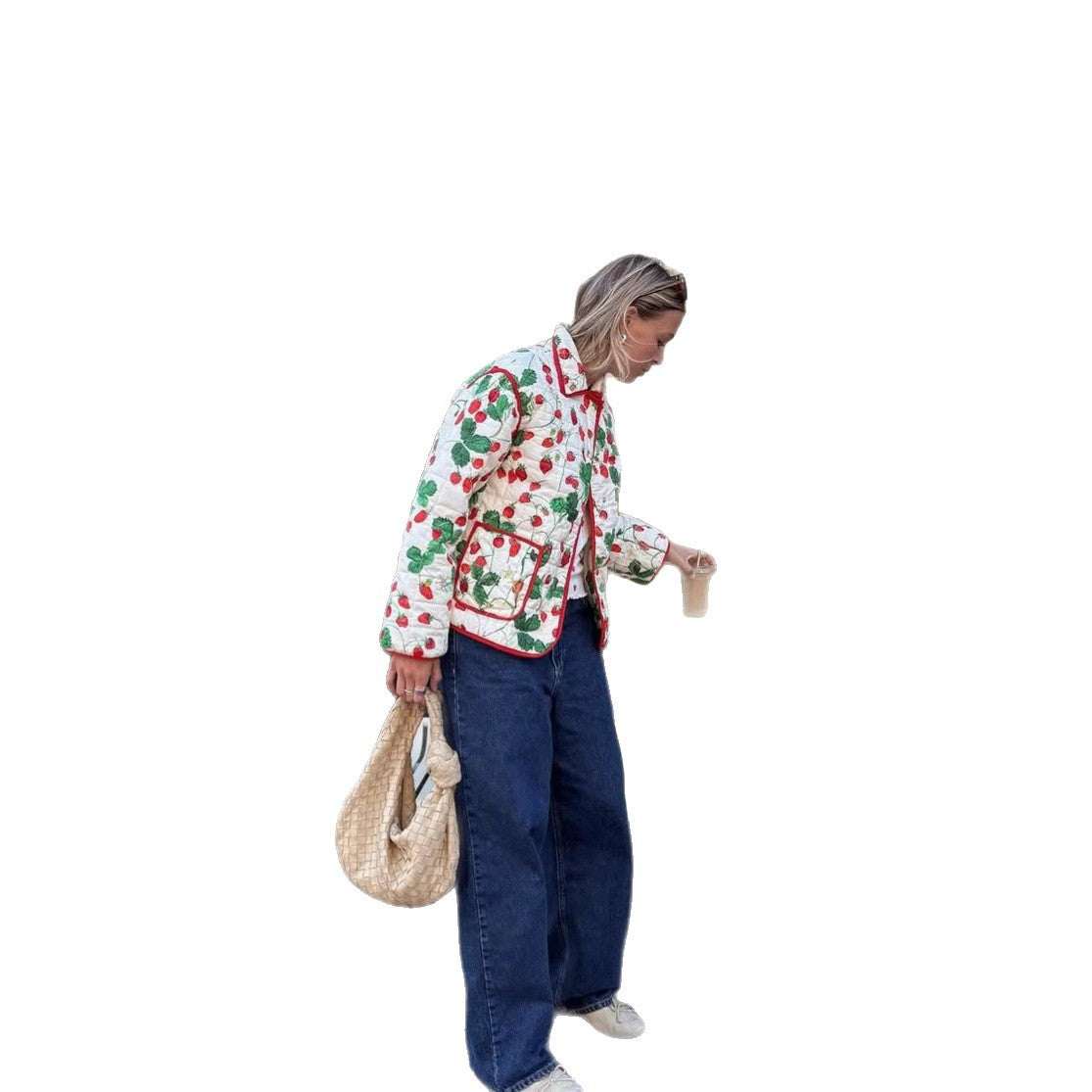 Women's Cotton Fashion Personality Lapel Printing Coats