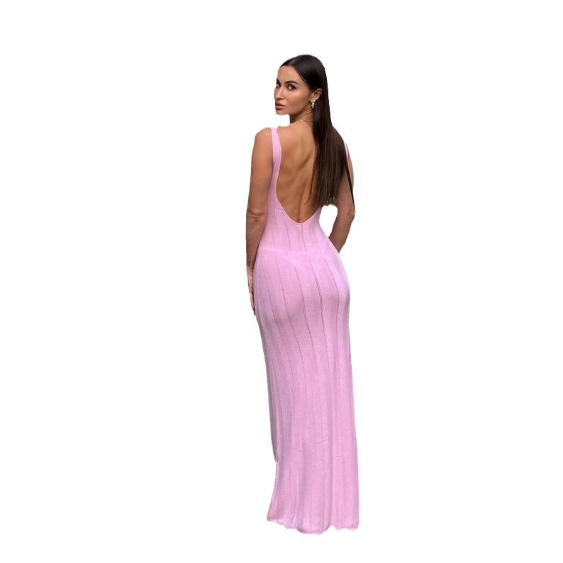 Knitted Sleeveless Sling Dress Sexy Hot Dresses