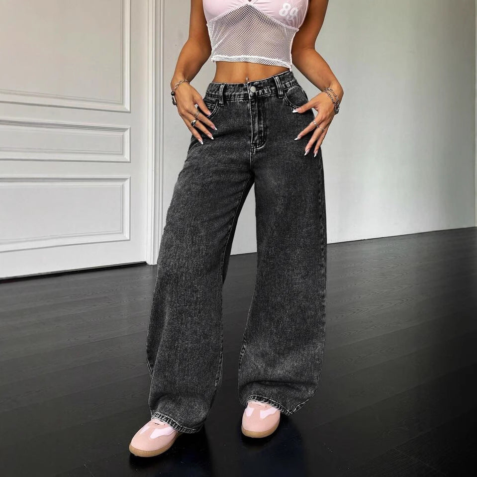 Women's High Waist Fashion Retro Loose Denim Jeans