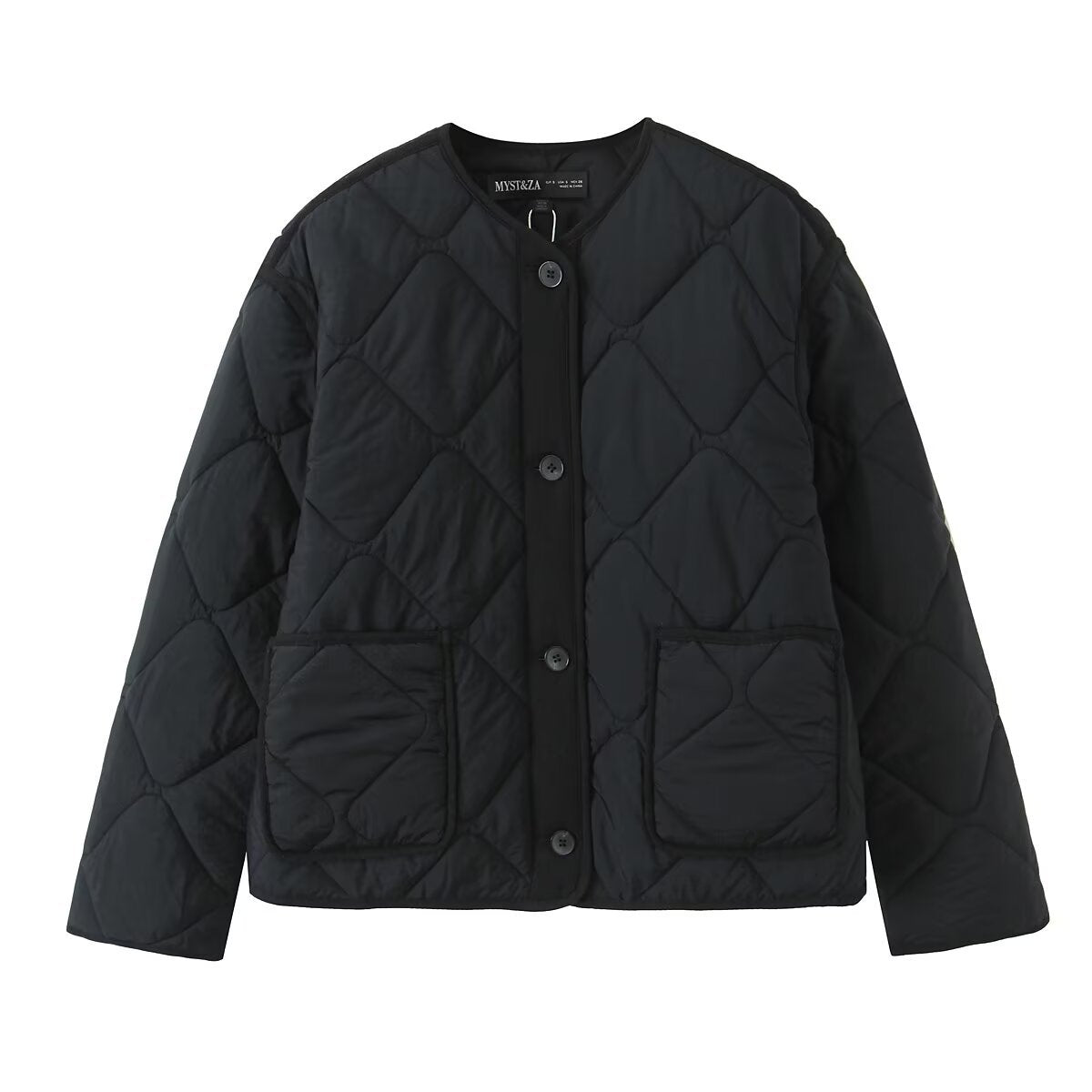 Women's Fashion Casual Round Tie Chest Pocket Coats
