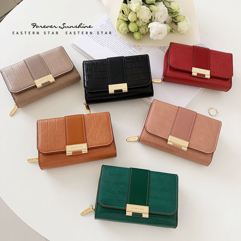 Women's Fashion Attractive Crocodile Pattern Clutch Ladies Wallets