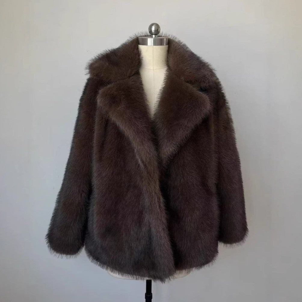 Women's Fur Fluffy Dyed Tip Fox Loose Coats