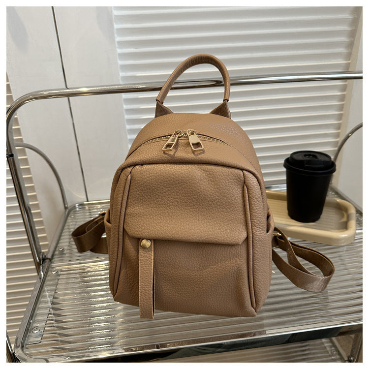 Women's Korean Soft Leather Fashion Artistic Backpacks