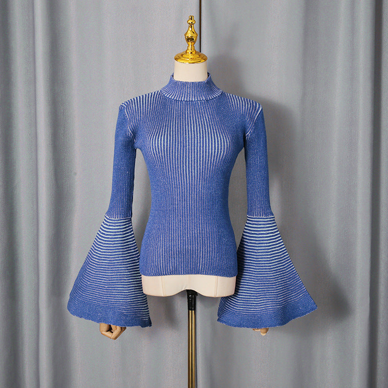 Women's Elegant Autumn Bell Sleeve Design High-grade Sweaters