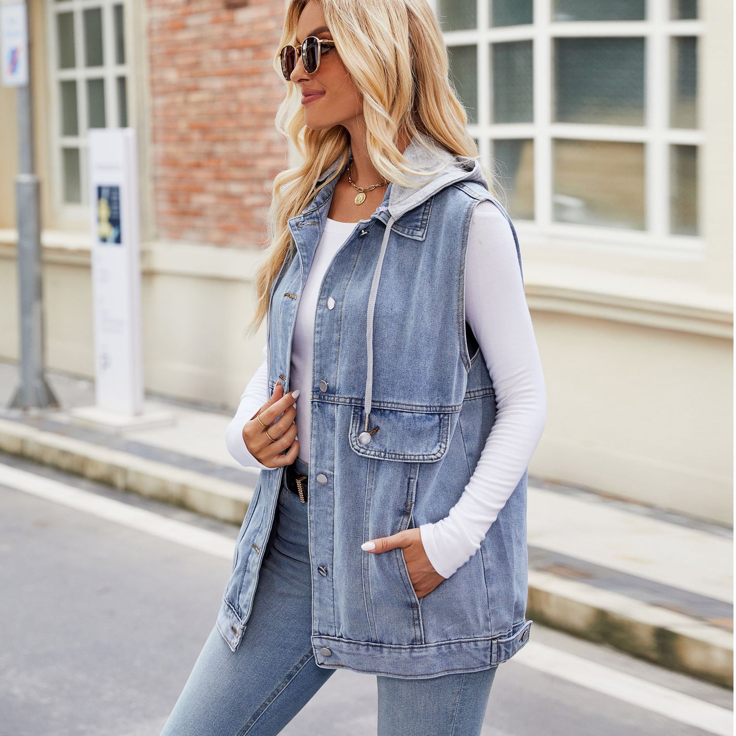 Women's Denim Waistcoat Summer Fashion Trendy Sleeveless Women's Vest