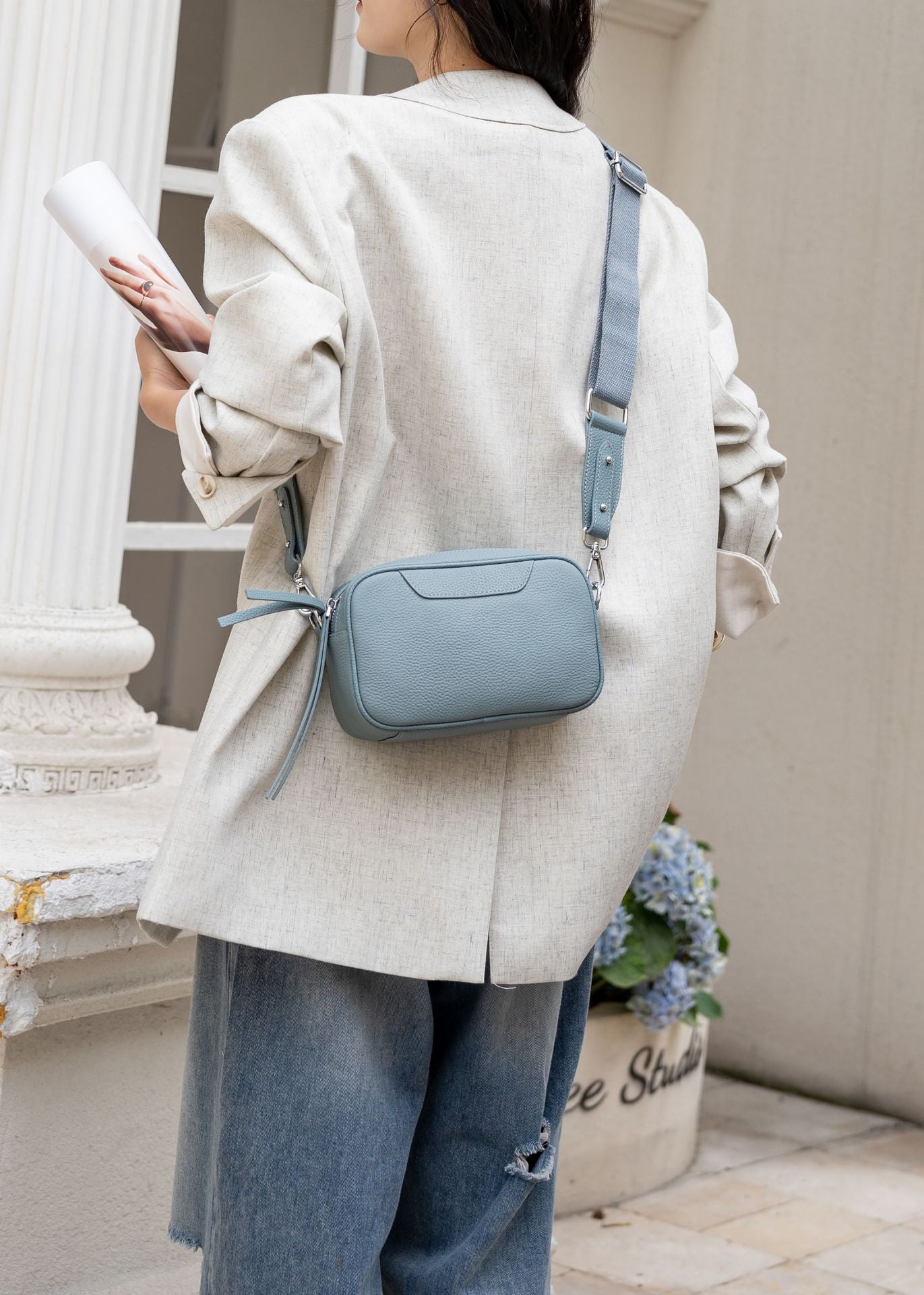 Elegant Women's Nine First Layer Cowhide Crossbody Bags