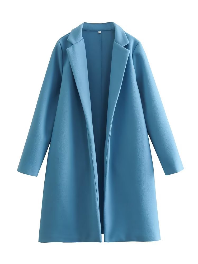 Women's Solid Color Simple Loose Temperament Woolen Coats