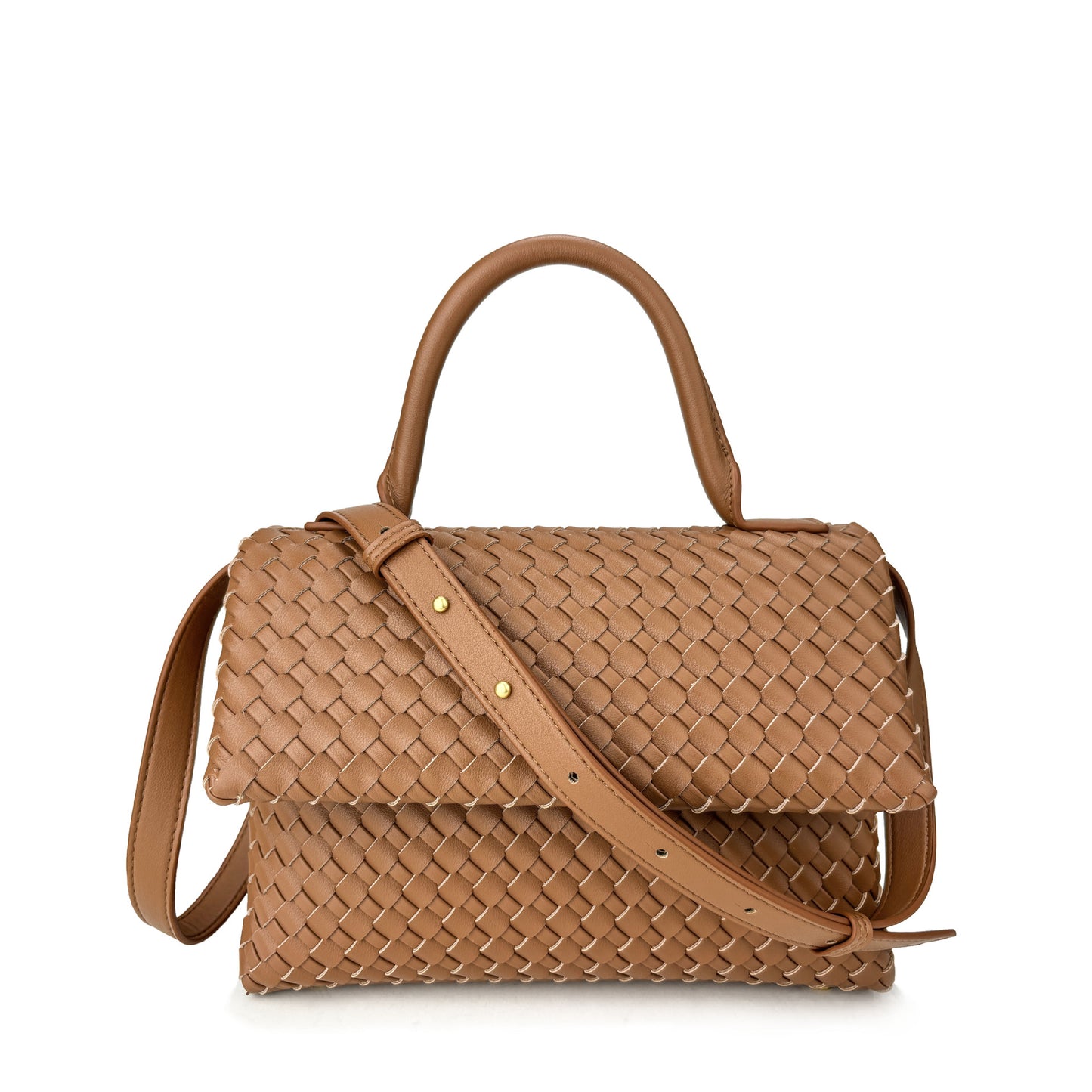 Genuine Leather Woven Fashion Commuter Large Handbags